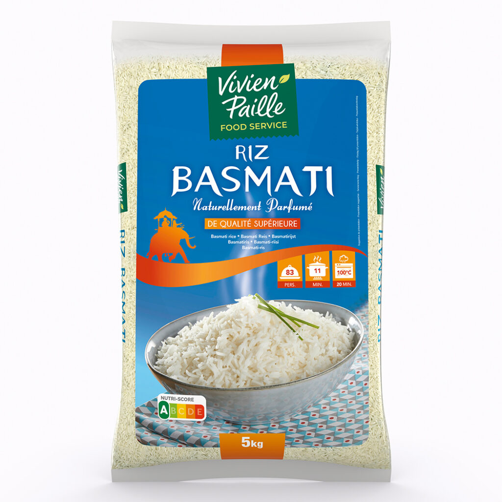 Riz basmati 5kg - Qualité supérieure - Vivien Paille Foodservice
